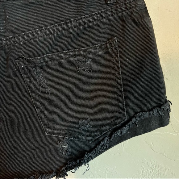 Forever 21 Black Distressed Booty Denim Shorts - Picture 6 of 9